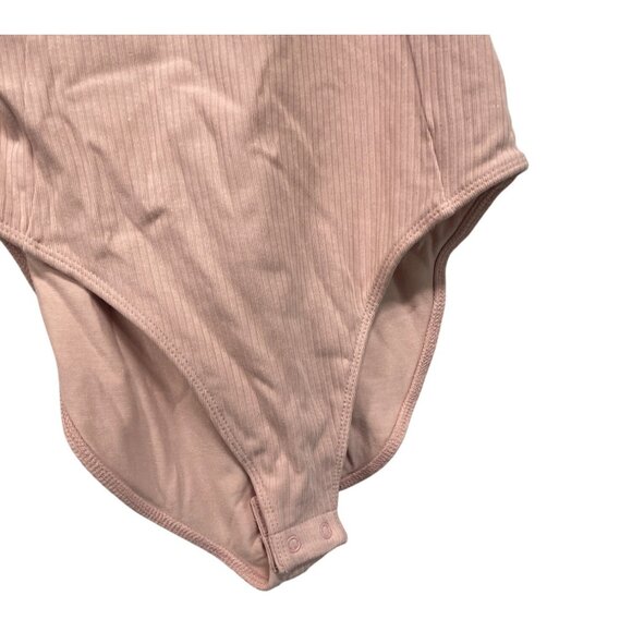 Tie-Shoulder V-Neck Rib-Knit Bodysuit Abalone Pink Old Navy Size XS Dance Ballet - Picture 4 of 4